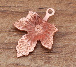 20pcs/lot 12*15mm Maple Leaf Charms For DIY Hair Jewelry Earrings Leaves Pendants Jewelry Making Accessories Parts 030: rose gold plated