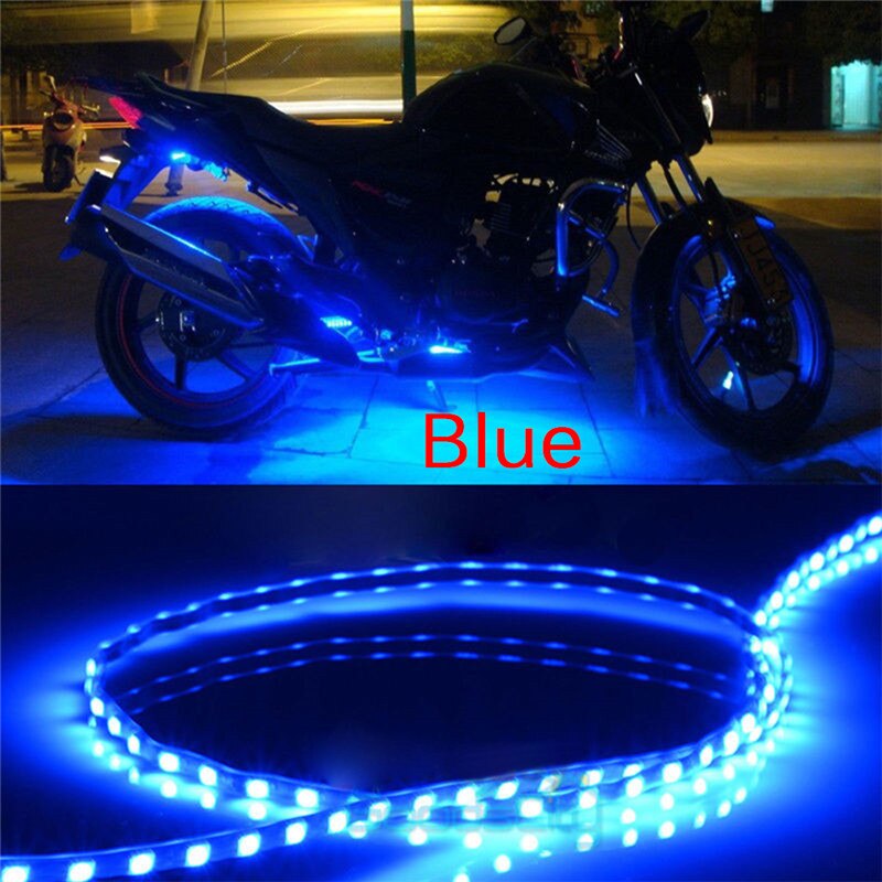 6 Stuks Waterdichte Dc 12V Motor Led Strip Smd Underbody Decoratieve Strip Licht Voor Auto Motorfiets Mooie Decoratieve Zachte lichten: blue  light  30cm