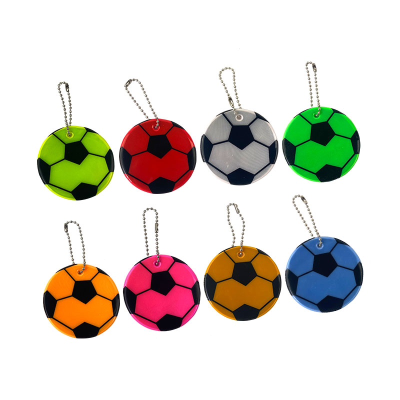 6 Cm Voetbal Sleutelhangers Reflecterende Sleutelhanger Reflector Tas Hanger Accessoires Hoge Zichtbaarheid Verkeer Zichtbaar Veiligheid