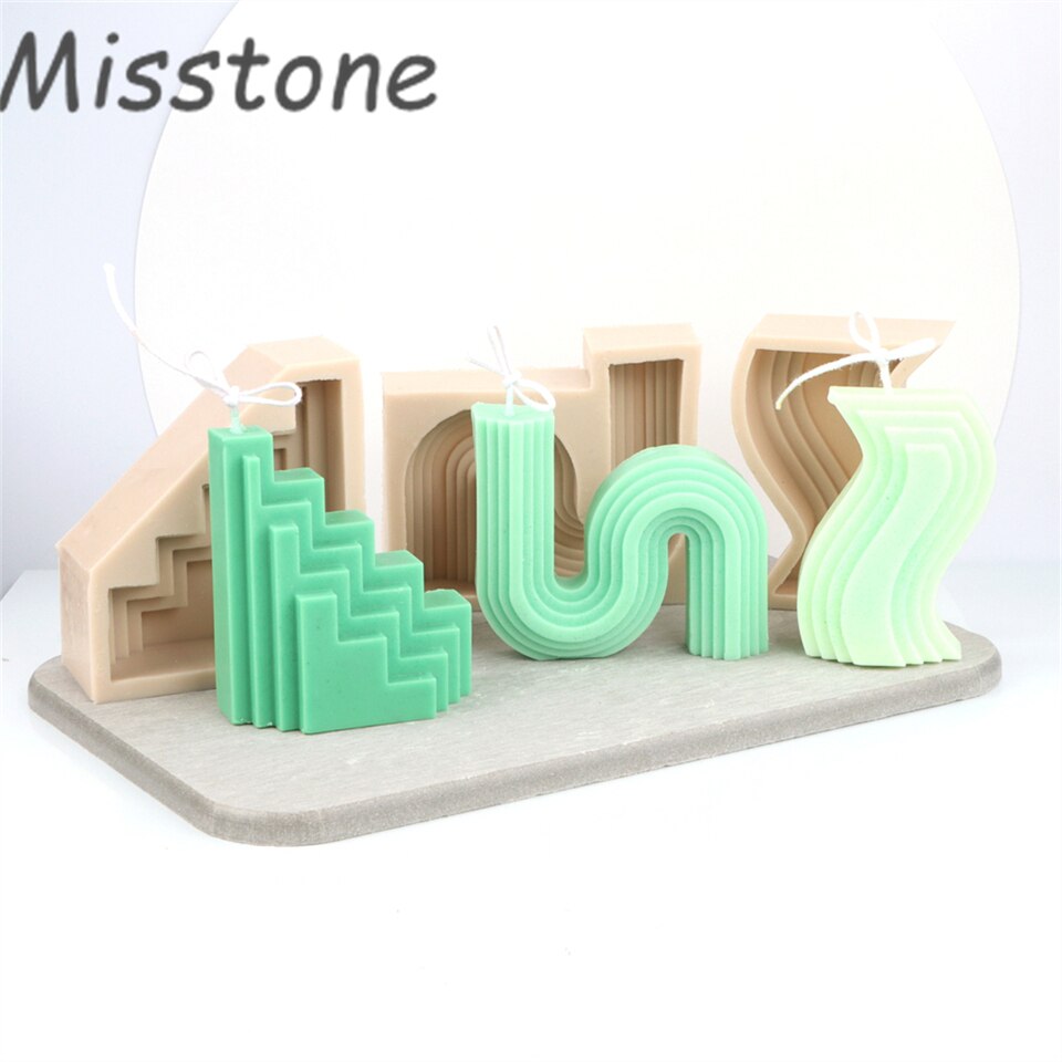 Canlde – moule en Silicone pour escalier, forme irrégulière s-m-h-irrégulière, moule en Cube, courbe, décoration 3D, bricolage: 3 Shapes mixed