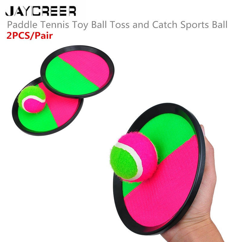 JayCreer Catch Ball Set - Self Stick Toss And Catch Sports Family Game With 2 Paddles And Velcro Ball For Ages 3 And Up