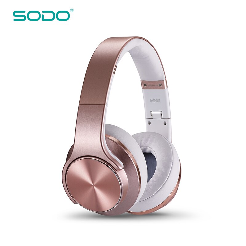 SODO MH5 – casque d'écoute Bluetooth sans fil, confortable, 2 en 1, haut-parleur à torsion, avec Microphone, pour PC et Mobile, Original: Rose Gold
