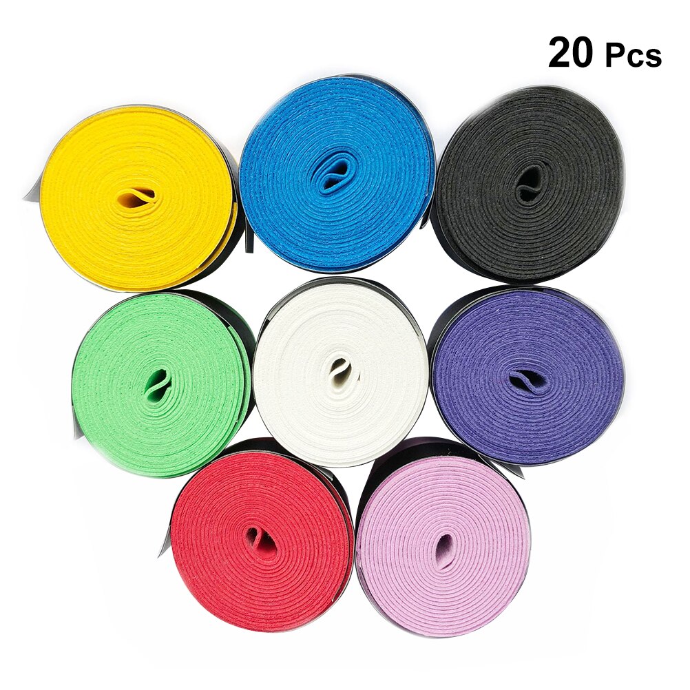 10Pc Sticky Sweatband Smooth Adhesive Sweat Absorbing Grip Tape Overgrip for Badminton Squash Racket and Fish Rubber: 20pcs