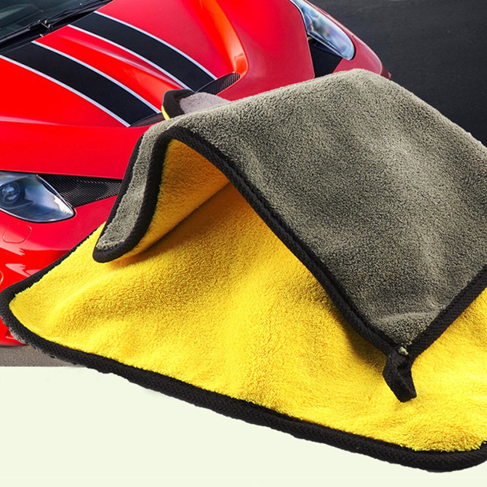 Geel-Grijs Auto Coral Fleece Wasstraat Handdoeken Water-Absorberende Gewatteerde Auto Doekjes Schoon En Microfiber Nano-wol Handdoeken 30*30Cm