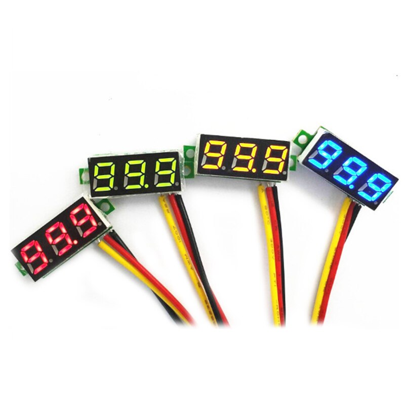 3 wire 0.28 tommer  dc 0-100v mini led display gauge spændingsmåler voltmeter værktøj målehastighed 200ms/ nøjagtighed
