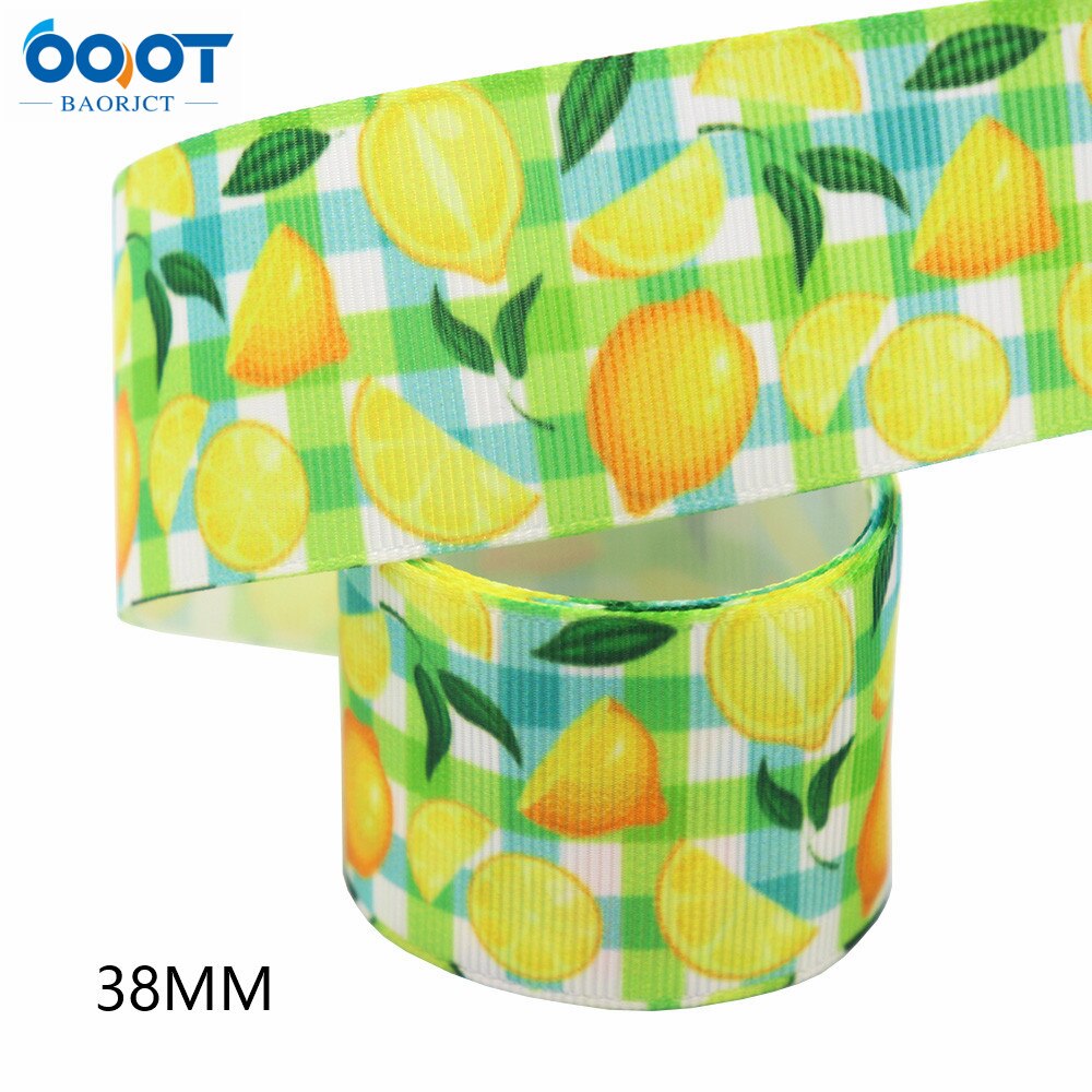 38Mm 10Yards M-21610-789 Fruit Serie Thermische Overdracht Gedrukt Grosgrain Linten, Boog Cap Diy Party Verpakking Materialen
