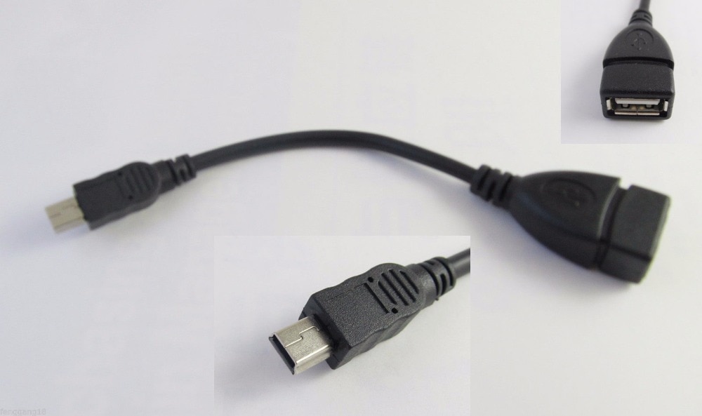 1 stks USB 2.0 Een Vrouwelijke naar Mini 5 Pin USB B Male OTG Host-adapterkabel Tablet PC 13.5 cm