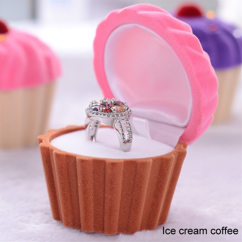 Kasseholder smykker tilbehør mini kasser halskæde øreringe ring forlovelsesring kasse bryllupsfest indretning: Iskaffe