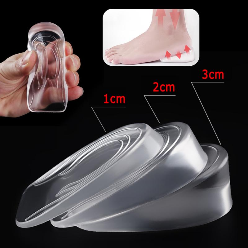 Almohadillas de Gel de silicona para el talón, para hombres y mujeres, Almohadillas protectoras para zapatos, cojín elástico, soporte para el arco, cuidado de los pies, 1-3cm