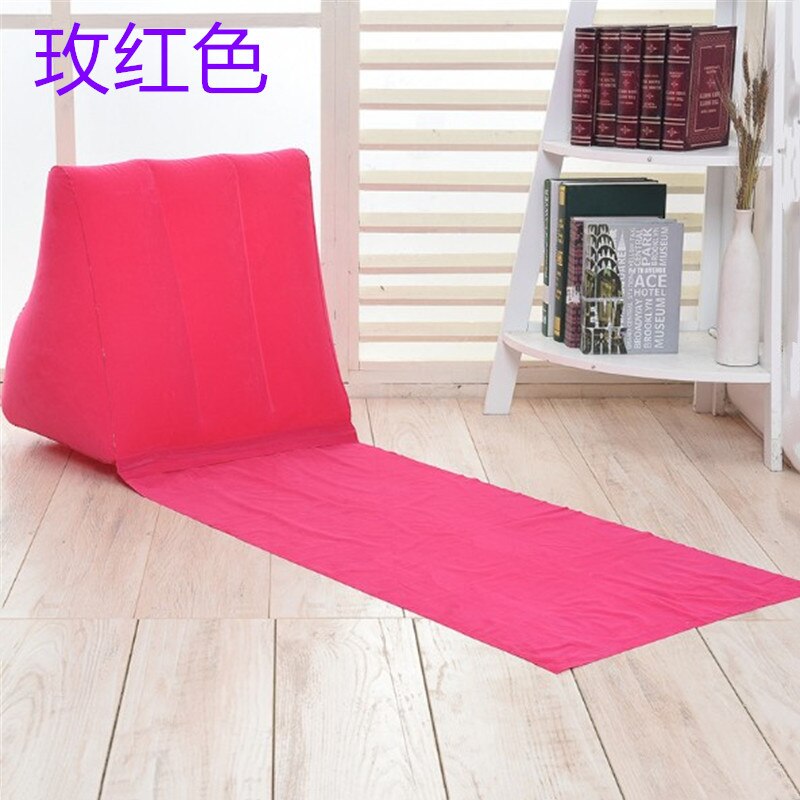 draussen Reise Aufblasbare Strand Liege matt Mit Weichen Dreieck Kissen PVC Beflockung Tragbare Einzigen Camping matt Gras Kissen: rosr rot