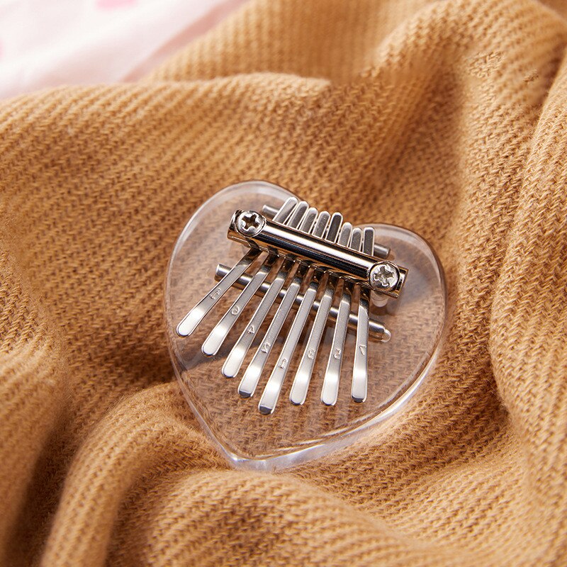 Kalimba portátil transparente de cristal para principiantes, instrumento Musical de pulgar, Piano, Mini Pulgar, 8 teclas, herramientas para el Piano: B