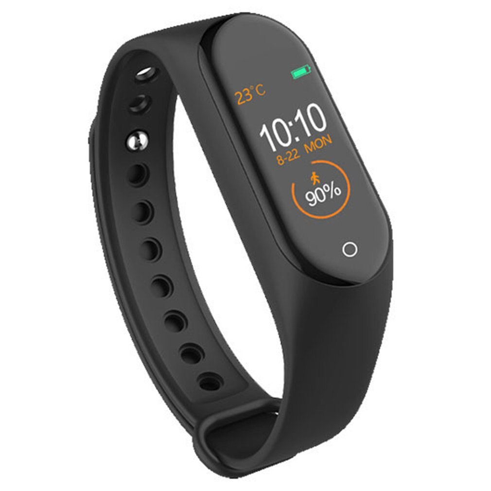 M4 Smart Band 4 Fitness Tracker Horloge Sport Armband Hartslag Bloeddruk Smartband Monitor Gezondheid Polsband: BLACK