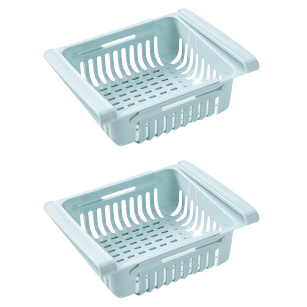 1/2/4 Pcs Organizer Koelkast Vriezer Organizer Koelkast Opslag Rack Plank Lade Organizer Voor Keuken: Blue  2