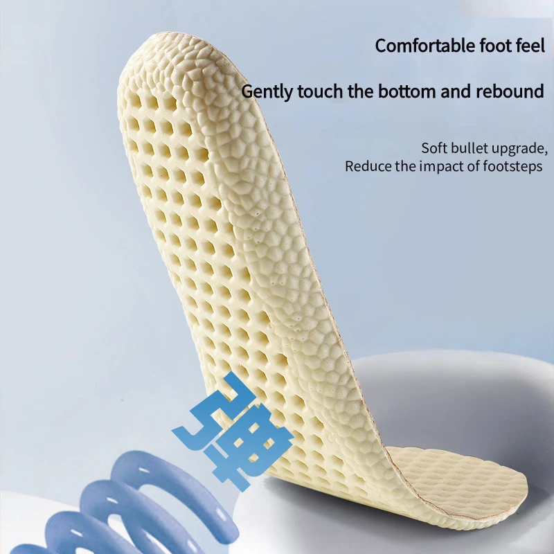 New 1 of leather shoe insoles for feet, shock absorption, leisure/sport, latex insole, non-slip pads, comfortable soft shoe sole