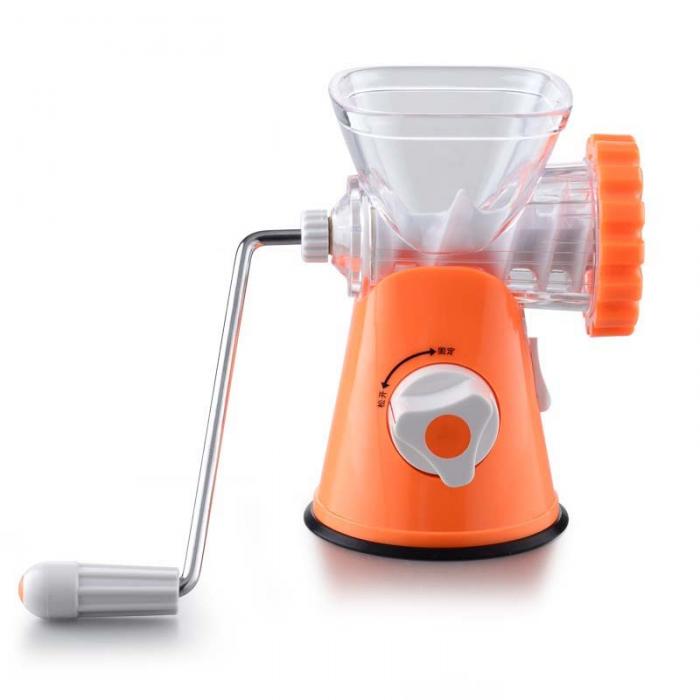 Manual Meat Grinder Mincer Machine Sausage Table Crank Tool Cutter Slicer Beef Multifunctional Meat Slicer kitchen Tools: Orange
