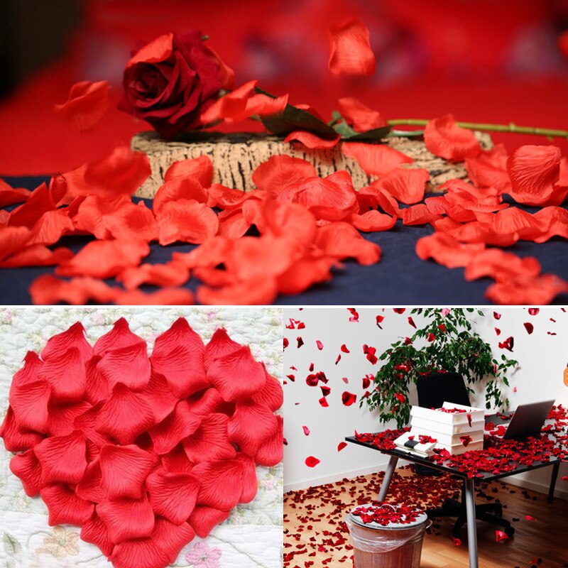 500Pcs/Pack 5*5cm Flower Petals Wedding Dried Rose Petals Artificial Petalas De Rosa Decorations Marriage Room Flower Rose