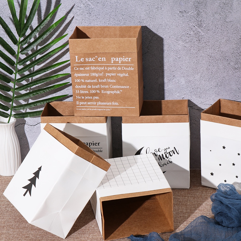 1PC nordisch Stil Schichten Doppel Kraft Papier Vase Dekoration Künstliche Blume Vase Blumentopf Wohnkultur Getrocknete Pflanze korb