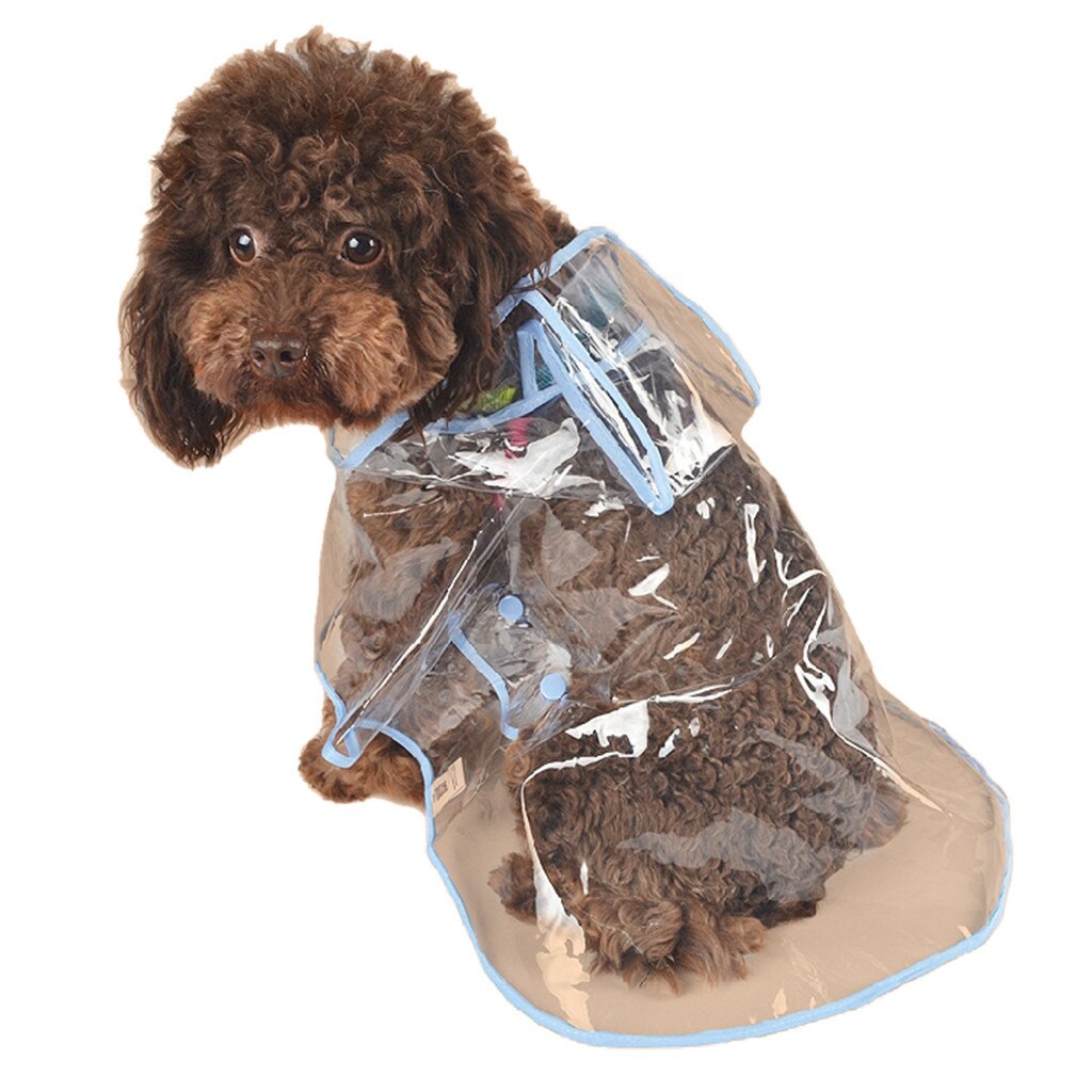 Moda pet roupas transparentes pet pequenos cães capa de chuva pvc impermeável para cães suprimentos para animais de estimação à prova de vento capas de chuva: PP