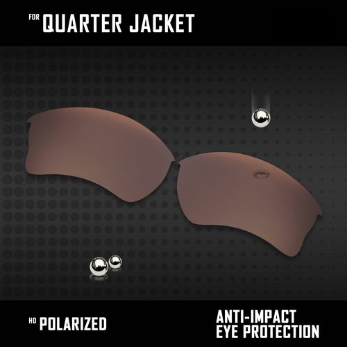 Oowlit-lenzen vervangen voor oakley quarter jacket  oo9200 zonnebril gepolariseerd - meerdere kleuren: Aardebruin