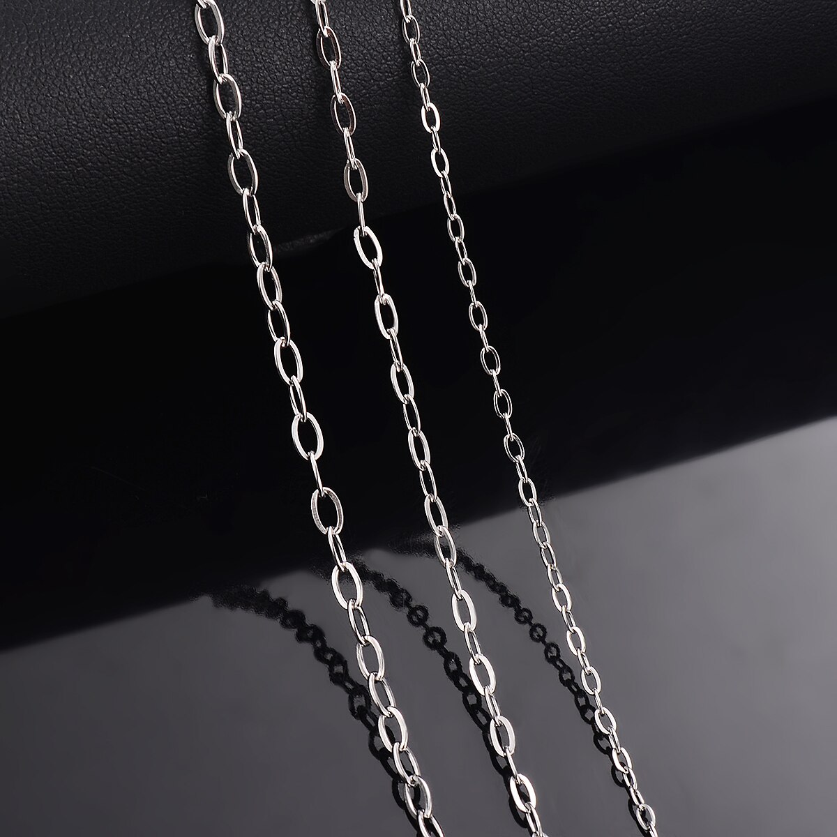 Wholessale 5 Meters/partij Rvs Tiny Vorm O Lange Cross Chain Kettingen Voor Diy Hanger Ketting Armband Enkel Sieraden