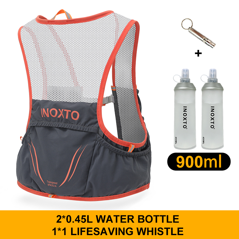 INOXTO-Leichter Laufrucksack mit Trinkweste, geeignet für Fahrradmarathon-Wanderungen, ultraleicht und tragbar: M / GRAUE FARBE