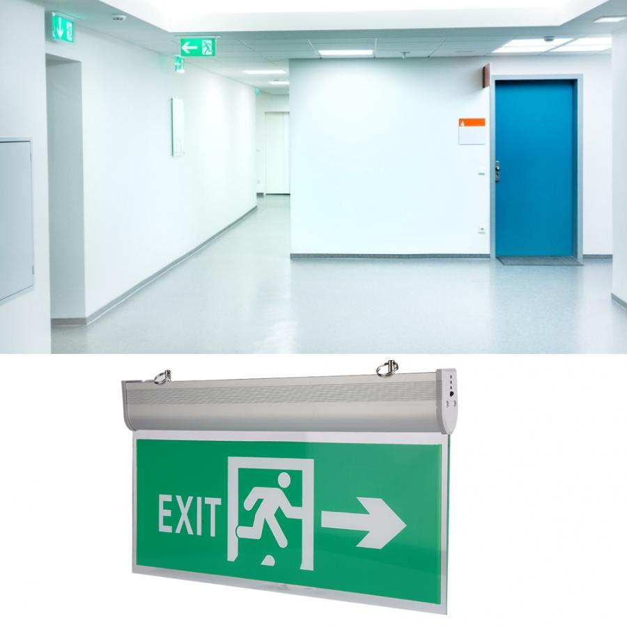 Solar battery 110-220V Acrylic LED Emergency Exit Sign Lamp Evacuation Indicator Light Solar battery power