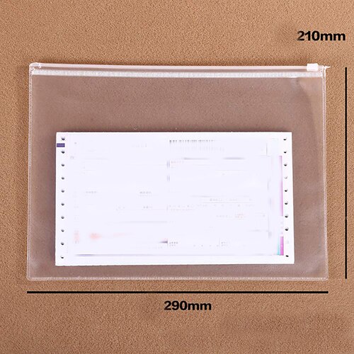4 tamanho Transparentes Sacos De Arquivo Zíper A4/B5/A5/A6 Tamanho À Prova D' Água Bolsa de Arquivo de Documento de viagem de Negócios bolsa de armazenamento: 210X290MM B5