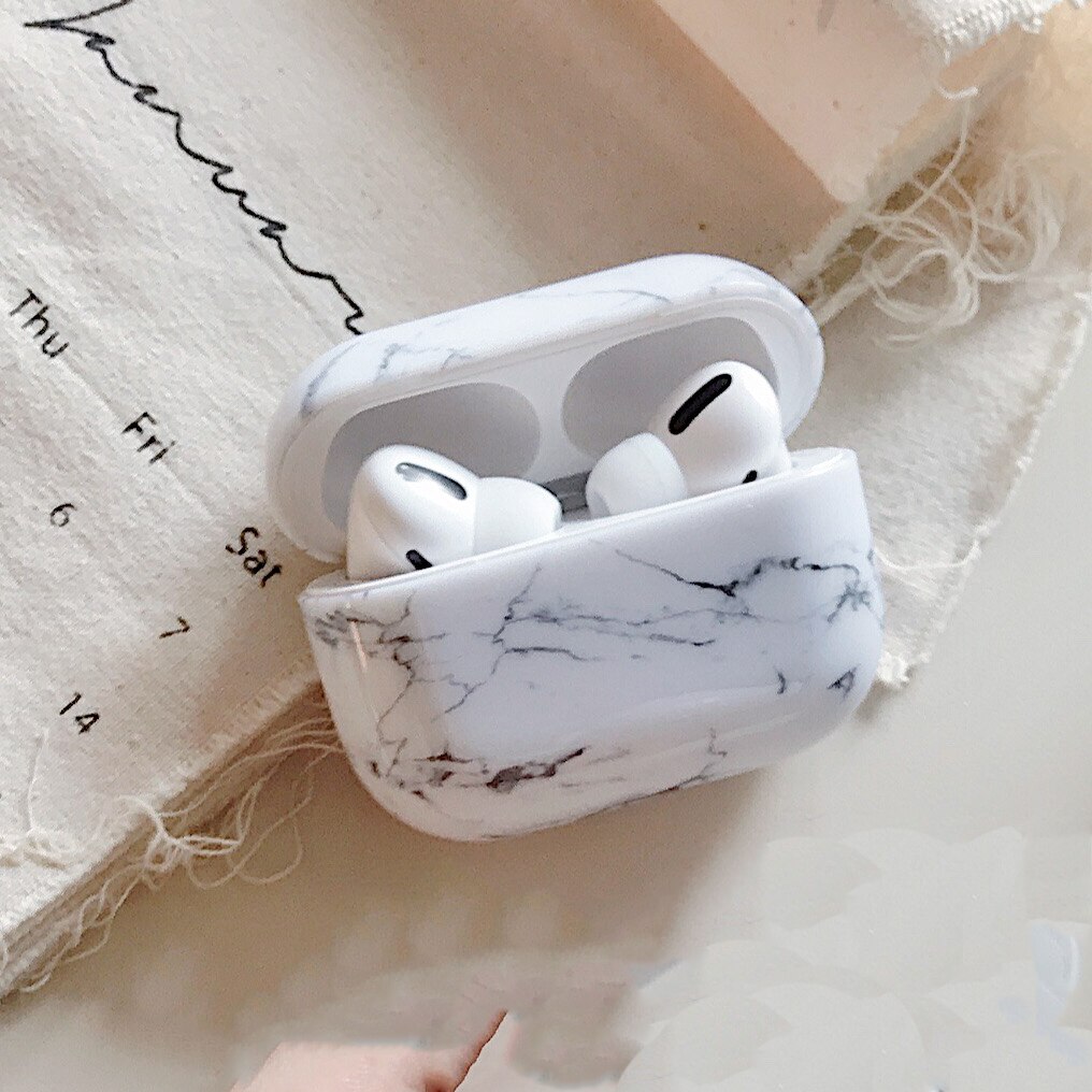 Luksus marmor hovedtelefon etui til airpods pro 2 etui bluetooth øretelefon opladningstaske til airpod 2 1 pro hårdt pc cover tilbehør: Airpods pro 02