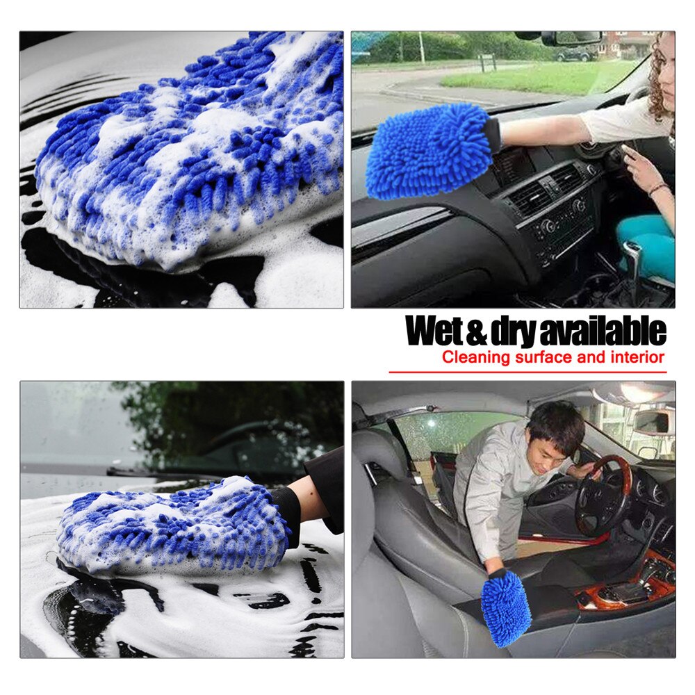 Kit De Nettoyage Voiture 12 Pièces - Chiffons Microfibre, Brosses, éponge - Pour Intérieur Et Extérieur - 7