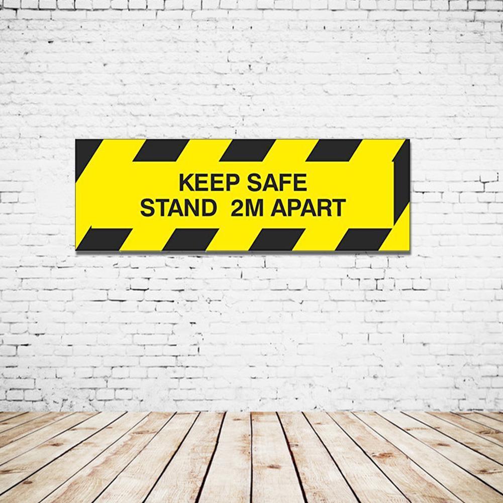 Pegatina de Distance Social "keep Safe Stand de 2M de distancia" su línea de separación aquí pegatina de protección de suelo mantener la distancia St R5H3