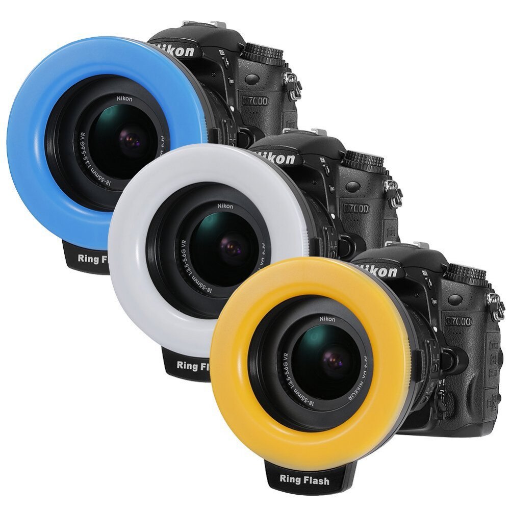 Kit de Flash annulaire Macro LED 48 pièces, RF-550D HD-130, pour appareil photo DSLR Canon, Nikon, Pentax, Olympus, Panasonic, avec 8 anneaux d&#39;adaptation