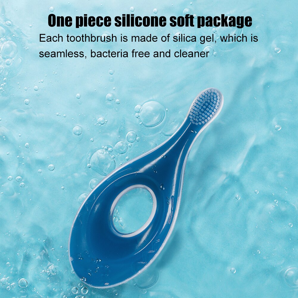 Weiche Silikon Baby Zahnbürste freundlicher Nette Ausbildung Kurz Griff Oral Reinigung Zahn Kleinkind Kleinkind Mit Schallwand 2 in 1 Gummi pflege