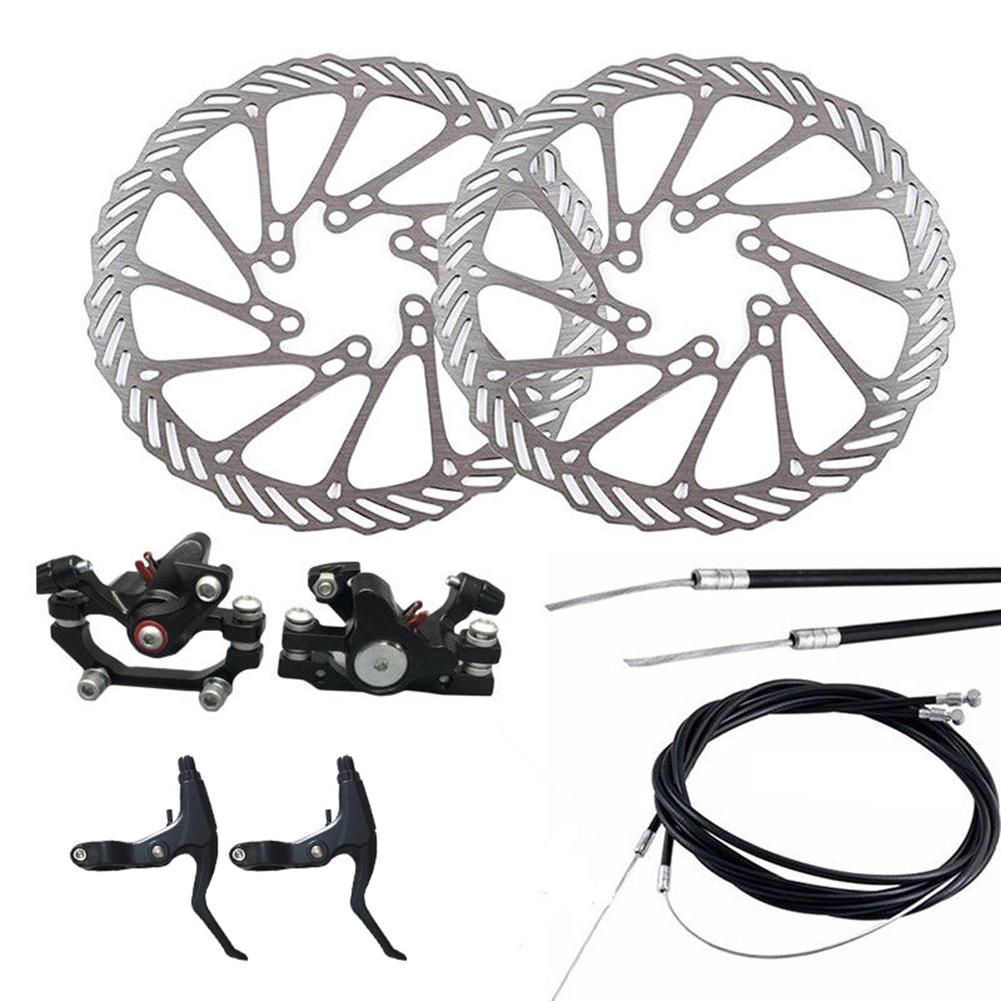 Mechanische Schijfrem Mtb Bike Fiets Voor Achter Remklauw Rotors Set
