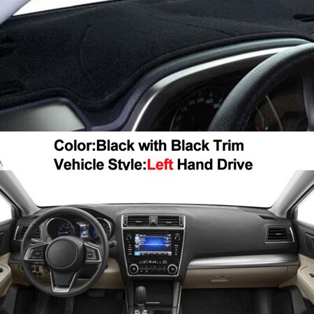 2 Layers Car Inner Dashboard Cover Cape For Subaru Outback Dashmat Pad Carpet Dash Mat Sun Shade Pad: Black