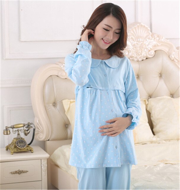 Zwangerschap Kleding Moederschap Dragen Winter Camisa De Dormir Moeder Herfst Breasfeeding Verpleging Pyjama Vrouwen Kleding: D / XXL