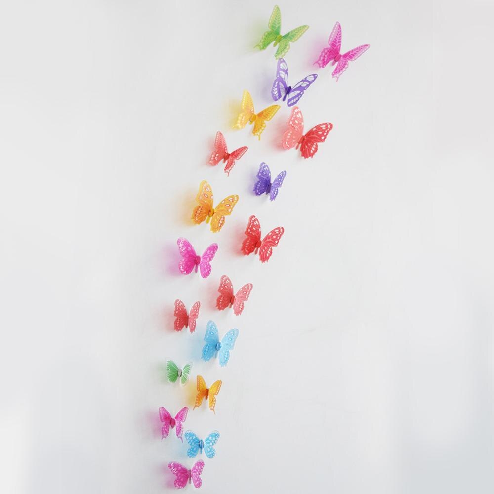 18 teile/los 3d effet cristal papillons autocollant wandbild Schön papillon gießen enfants chambre aufkleber pvc-Zauberstab-aufkleber-Zauberstab-aufkleber muraux décoration de la mais: 1