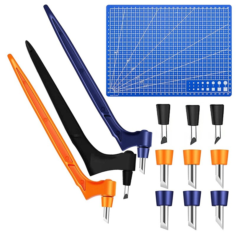 360 Rotating Craft Cutting Tools Set,Specialty Gyro Cutting Tools With 9 Pieces 360-Degree Rotating Replacement Blade: Default Title