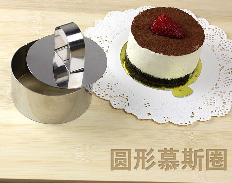 Mousse cake mold Silver Stainless Steel Tiramisu cheese Fondant Cake Decorating Tools Ring Slicer Cutter DIY Baking Cooking Tool