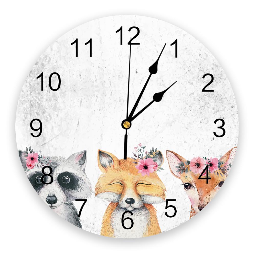 Ratons laveurs beaux ratons laveurs animaux PVC horloge murale salon chambre mur horloge numérique maison Decore horloge murale moderne: LXM05987CKAZ1