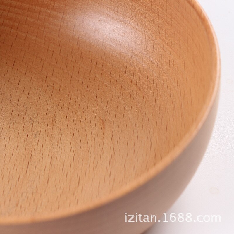 Natural Beech Wood Japanese Salad Bowl Household Wooden Bowl Tableware Salad Food Container Wooden Snack bowl Kitchen utensils