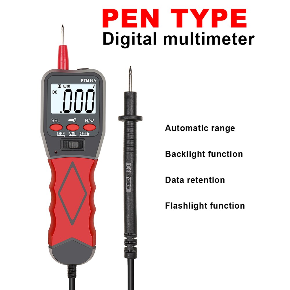 2000 Counts Digital Multimeter AC/DC Voltmeter PTM16A Portable LCD Tester Meter for Household Electricity Accessories