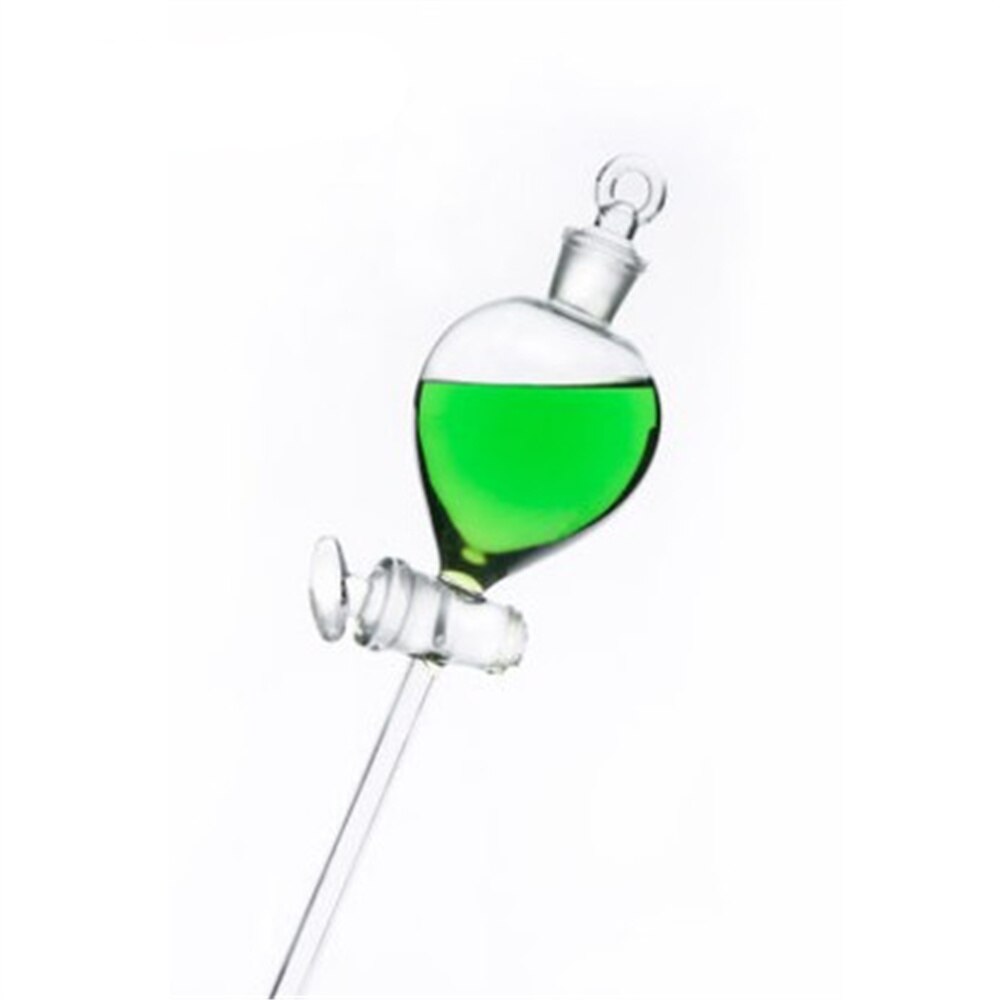 Embudo de goteo de vidrio de laboratorio de 500ml con forma de bola con llave de cierre de vidrio herramienta de medición suministros de laboratorio