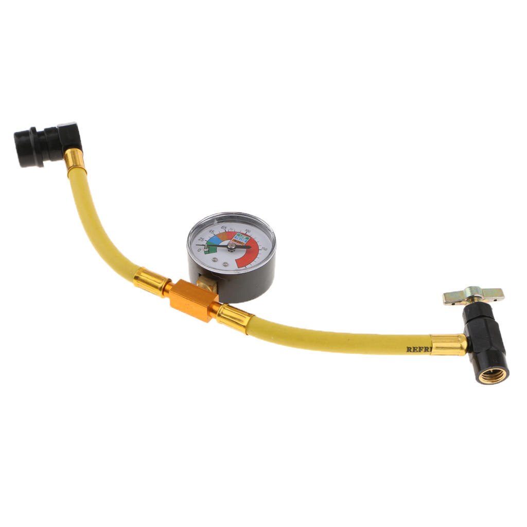 Replacement R134A AC Refrigerants Charging Hose Pipe w/ Gauge 200PSI Yellow