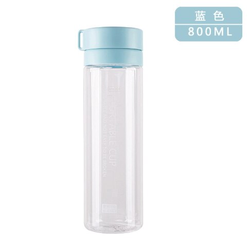 600 800 ML BPA GRATIS Toepasselijk Sport Water fles Met Touw Voor Wandelen Klimmen Tour PC Leuke Draagbare Snoep Kleur geen Lek Drinken: 800ML / Blue