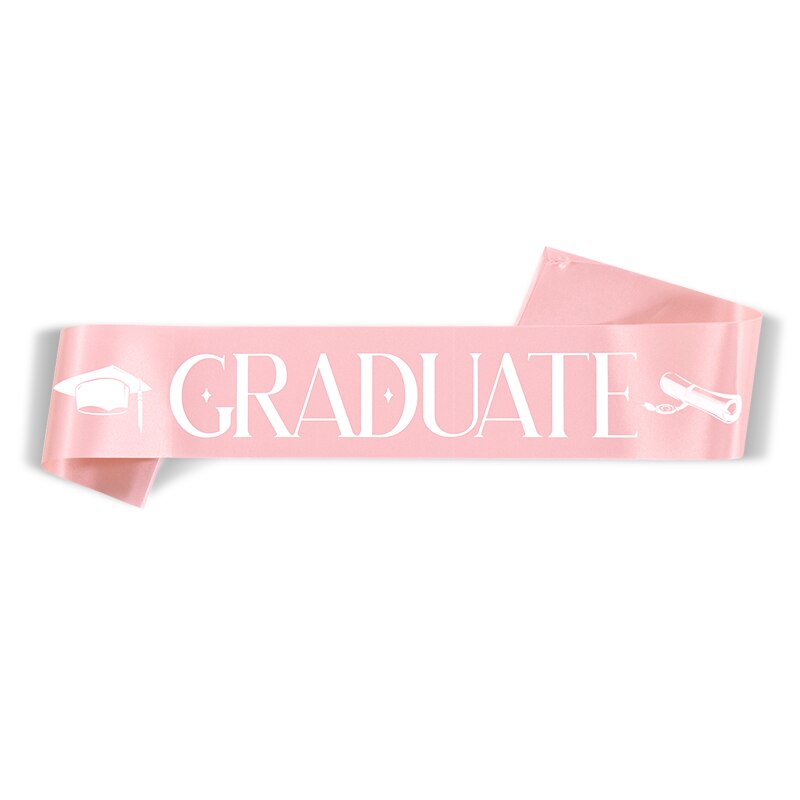 】I Graduated Sash Graduate Sash Graduation Party Decoration Photo Booth Props: Rose gold (B)