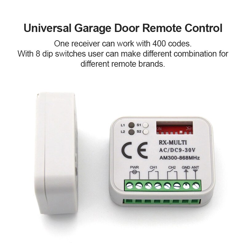 Multi-Frequentie Universele Garagedeur Afstandsbediening Ontvanger Voor Garagedeur Schakelaar Universele Rx Multi Ontvanger