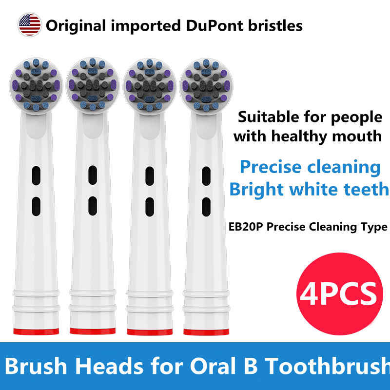 4 Stuks Elektrische Tandenborstel Opzetborstels Nozzle Voor Braun Oral B Precision Reiniging Tandenborstel Hoofd Borstelkop