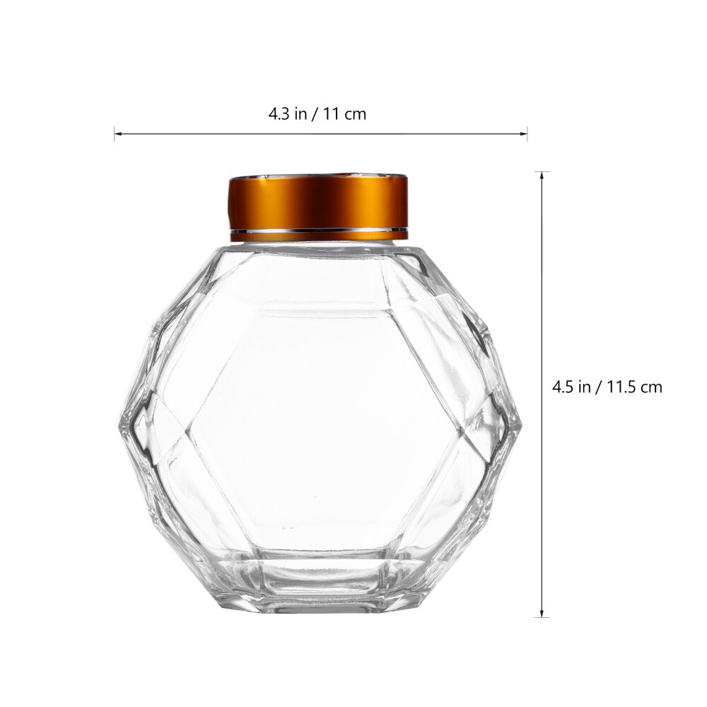 4pcs Clear Honey Jar Kitchen Honey Jar Glass Honey Bottle Bee Honey Jar