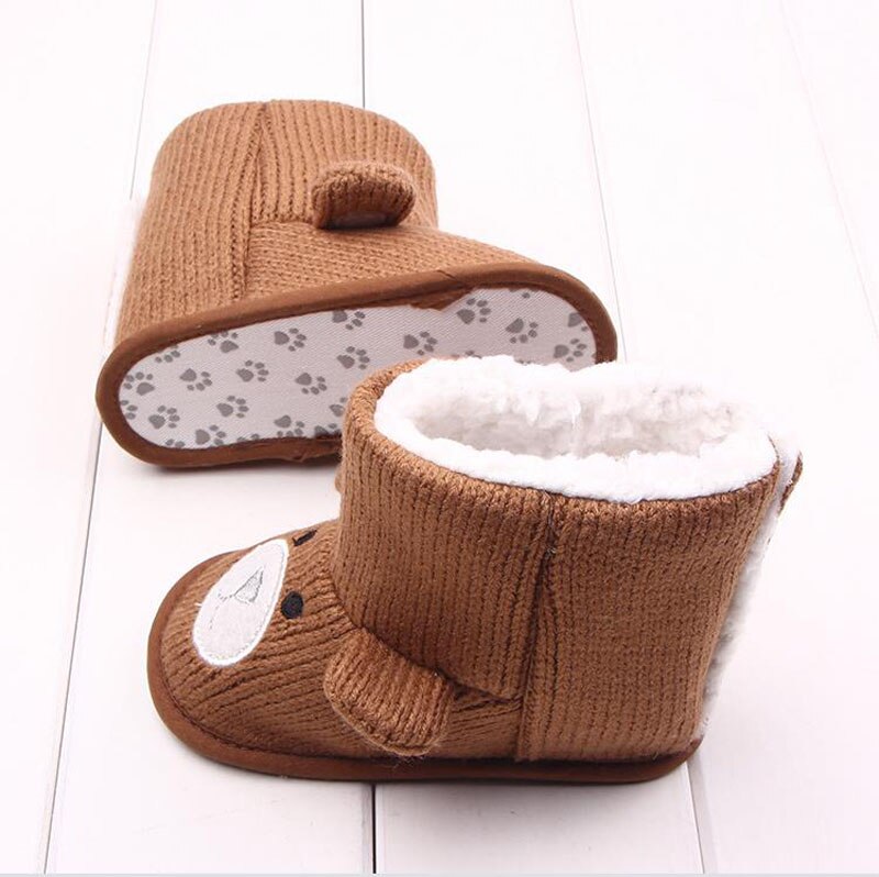 0-18m bebê recém-nascido infantil meninas meninos botas de inverno bonito dos desenhos animados urso sapatos primeiros caminhantes super manter quente snowfield botas bota