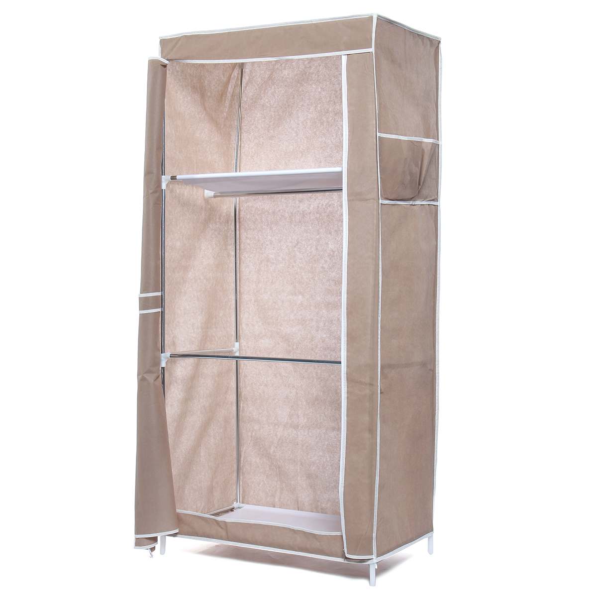 Non-woven tyg garderob stål individuell garderob tyg garderober hylla kläder hylla sovrum förvaring arrangör sovrumsmöbler